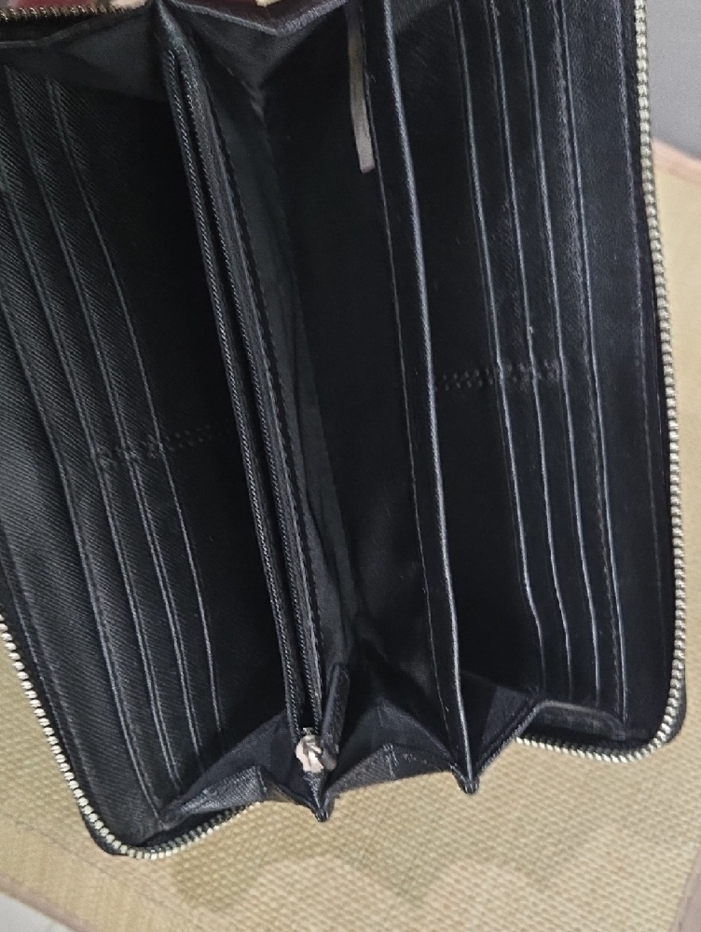 Coach Black Woven Zip-Around Wallet - Picture 7 of 9